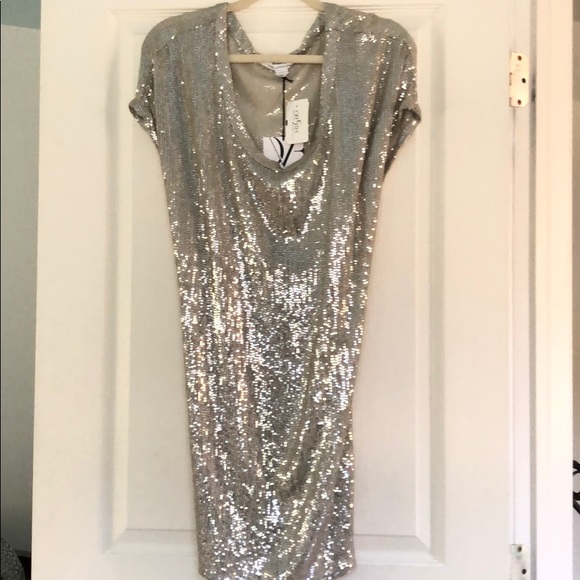 Diane Von Furstenberg Dresses & Skirts - DIANE VON FURSTENBERG GREYISH TAUPE SEQUINED DRESS